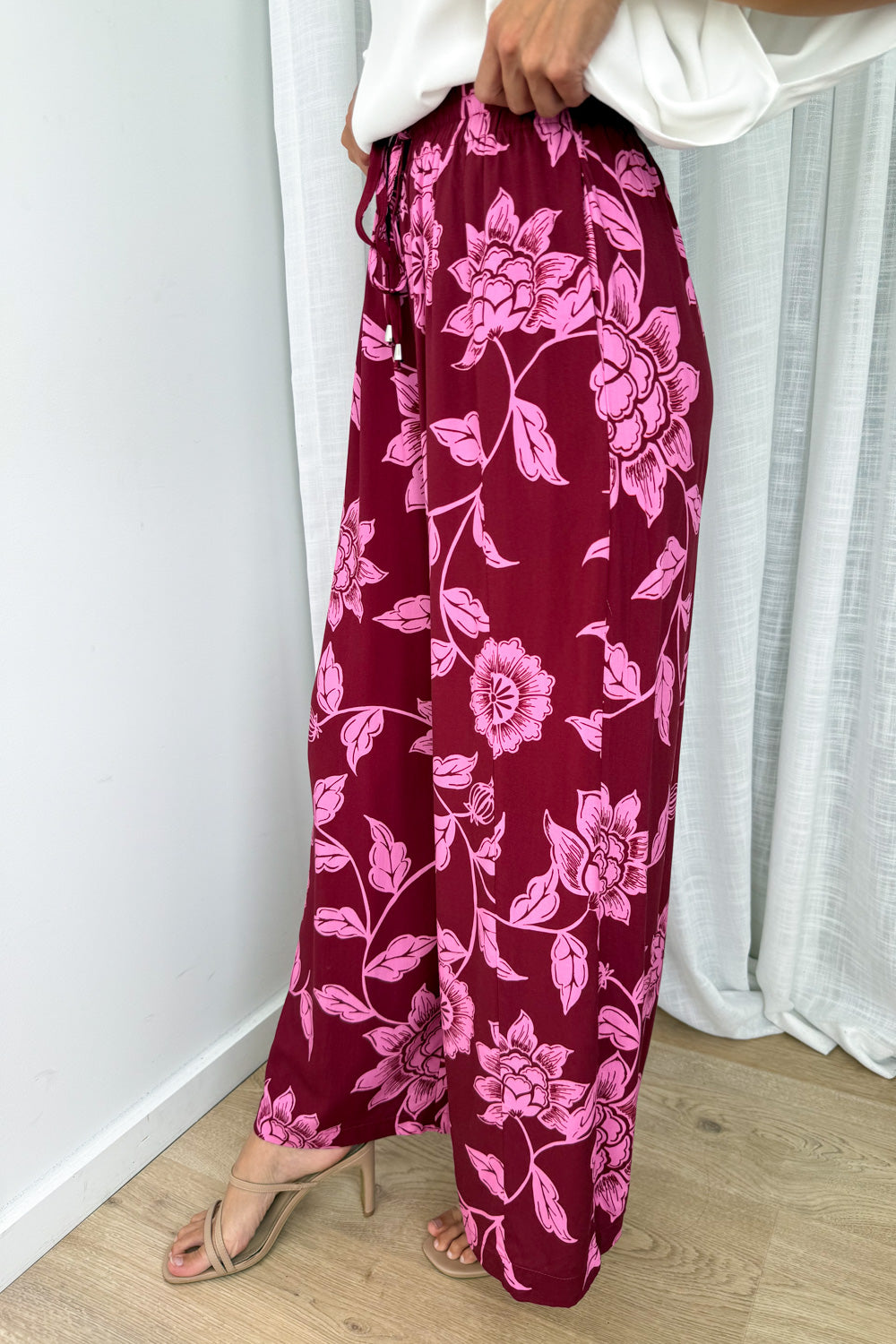 Addison Pants - Pink Multi Leaf - Image 4