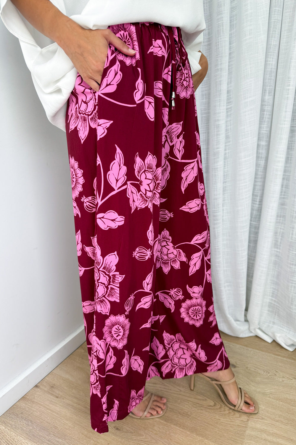 Addison Pants - Pink Multi Leaf - Image 5