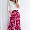 Addison Pants - Pink Multi Leaf