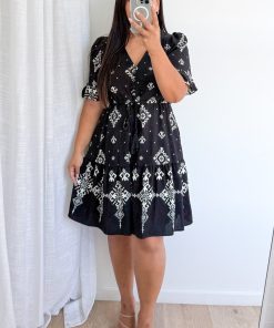 Adele Dress - Black White