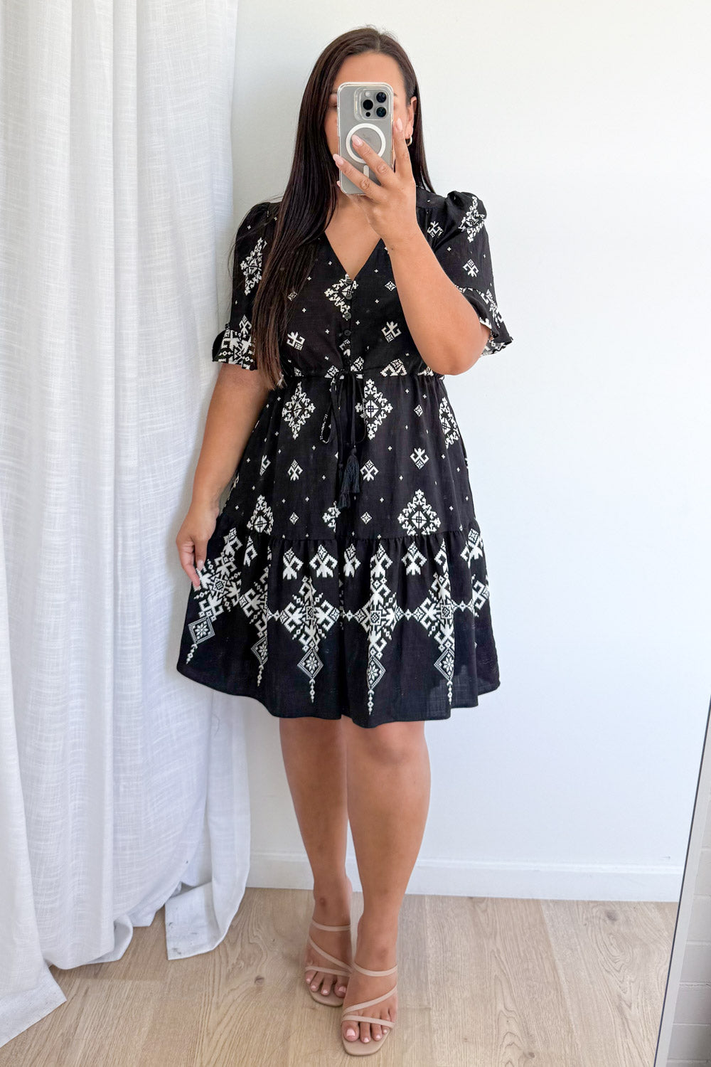 Adele Dress - Black White