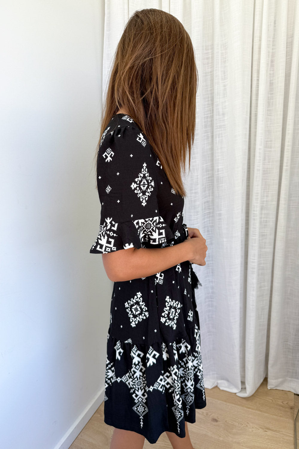 Adele Dress - Black White - Image 4