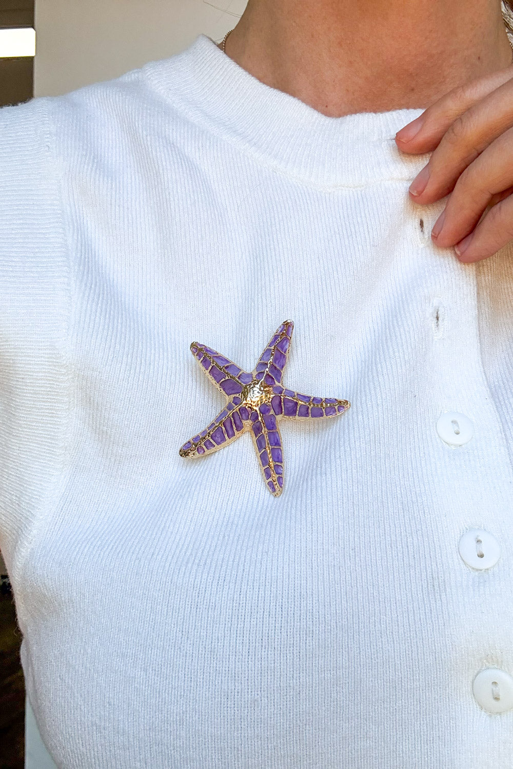 Azure Starfish Brooch - Lilac - Image 2