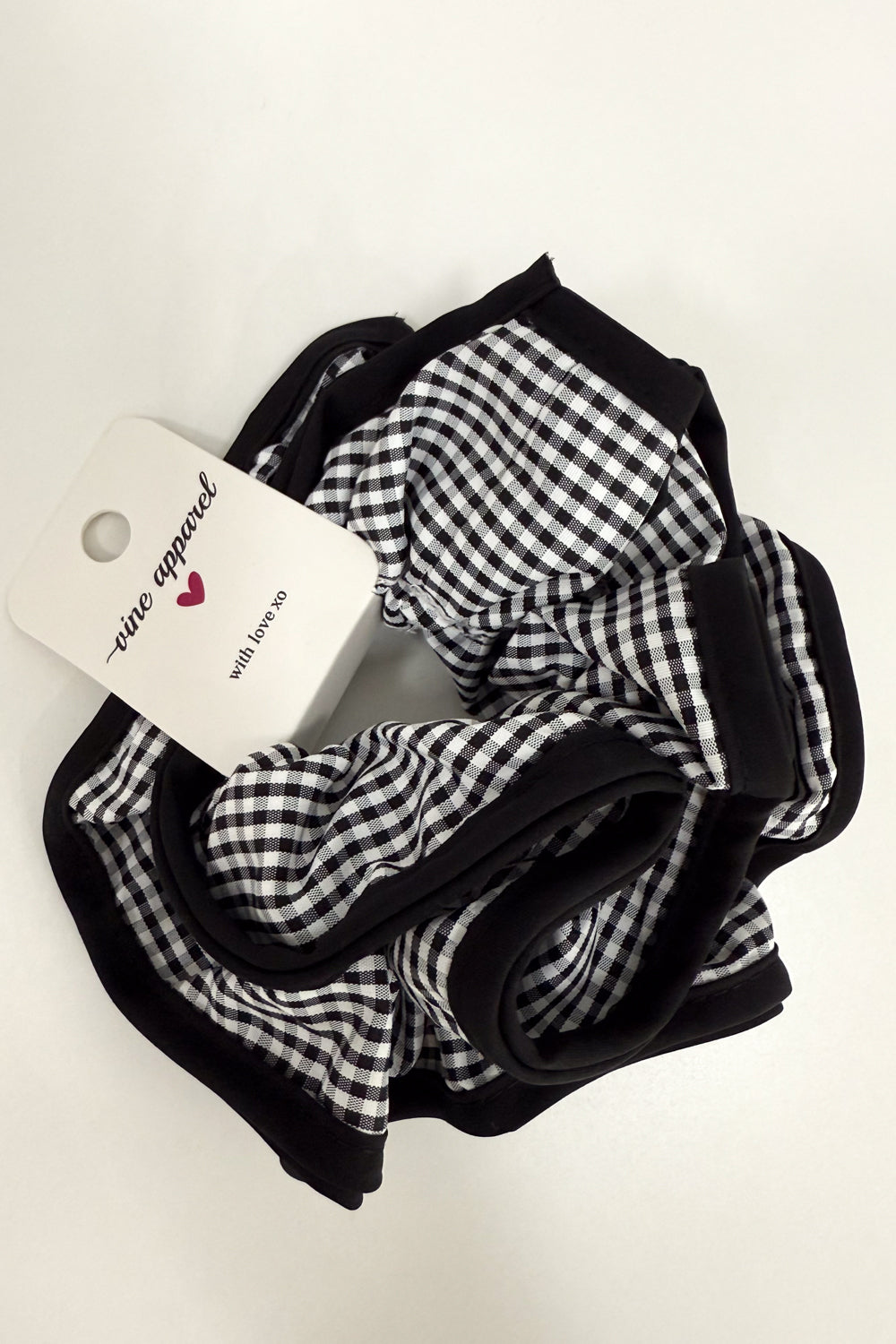 Bella Oversized Scrunchie - Black Gingham - Image 2