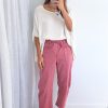 Camilla Crop Barrel Leg Jeans - Rose Denim