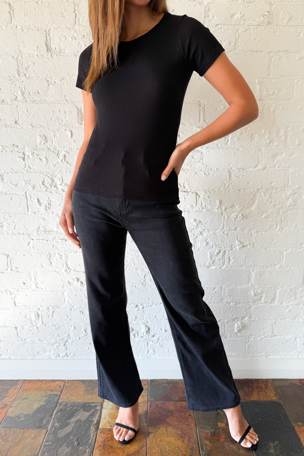 Classic Short Sleeve Rib Tee - Image 2