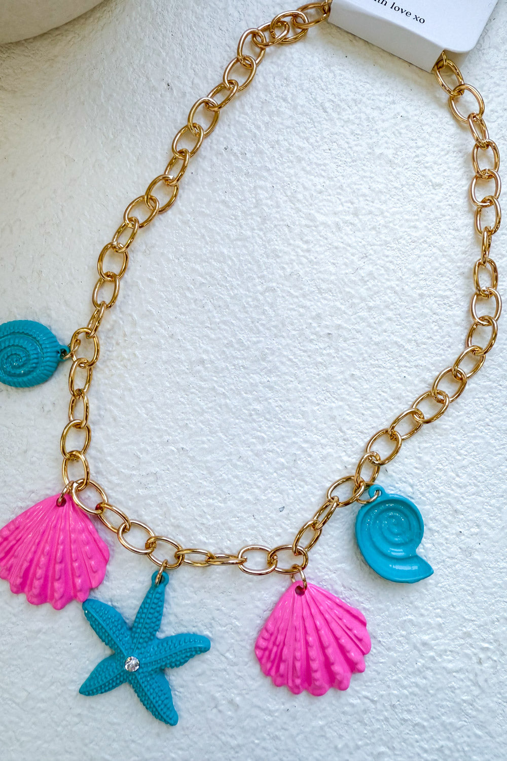 Cleo Charm Necklace - Aqua - Image 2