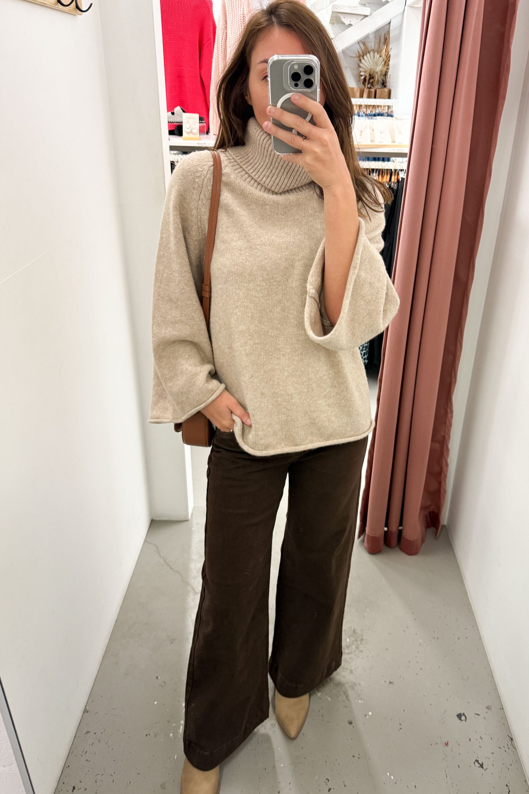 Tilda Wide Leg Jeans - Chocolate Denim - Image 2