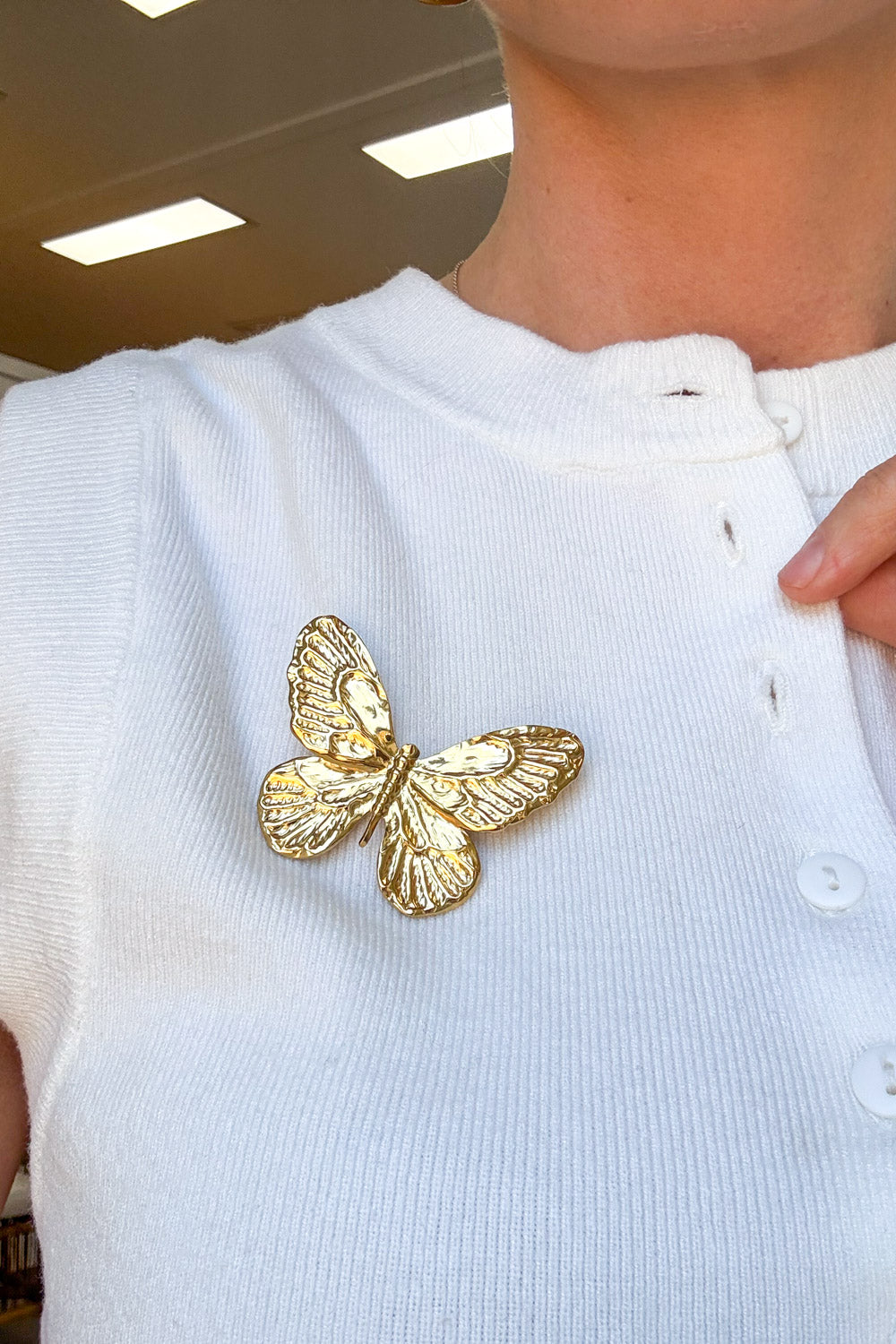 Cove Butterfly Brooch - Gold - Image 2