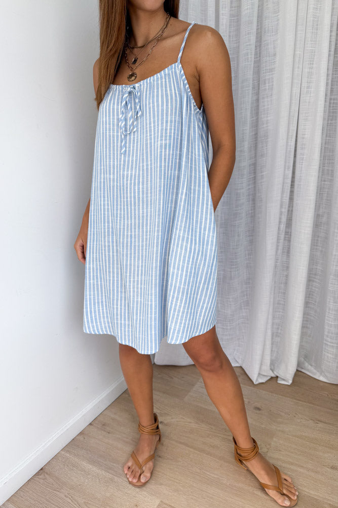 Cove Dress - Blue White Stripe - Image 3