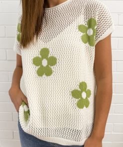 Daisy Crochet Knit Top