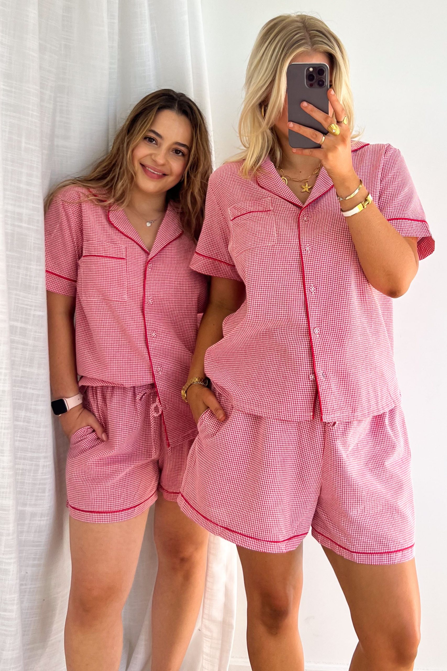 Dreamers Short Sleep Set - Red Gingham