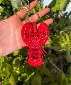 Embellished Lobster Bag Charm - Red