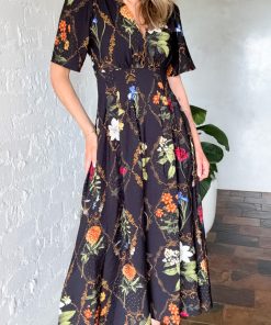 Esmeray Dress - Black Floral