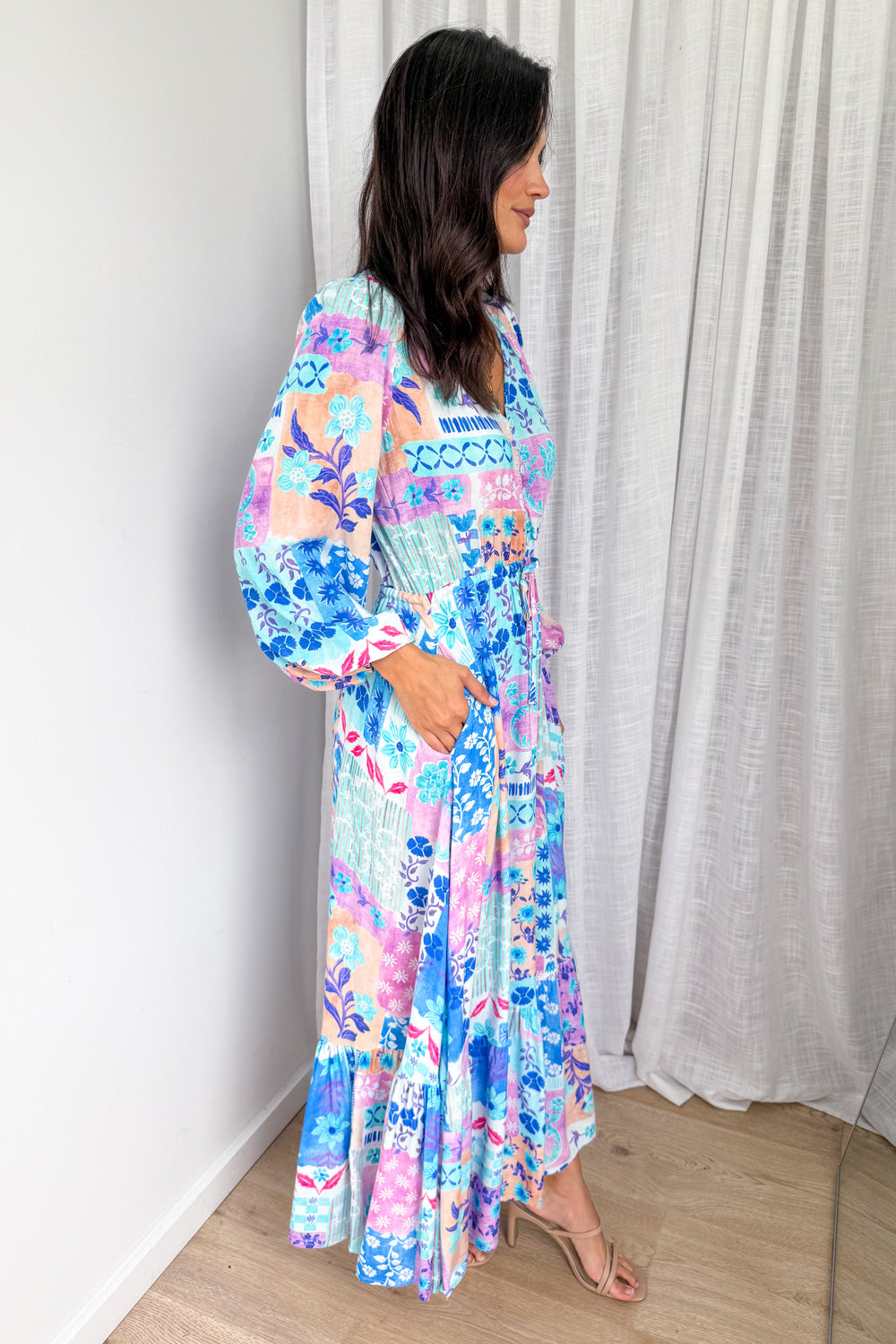 Heather Dress - Blue Patchwork - Image 4