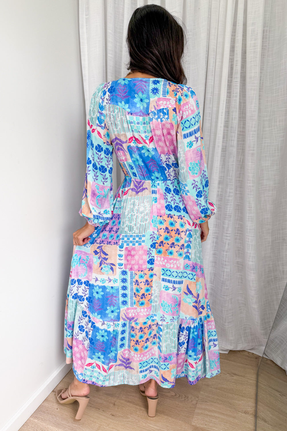 Heather Dress - Blue Patchwork - Image 5