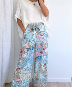 Jasmine Pants - Blue Multi Floral
