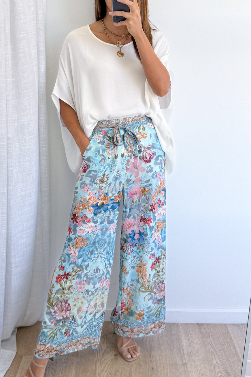 Jasmine Pants - Blue Multi Floral