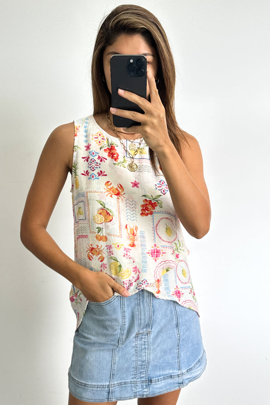 Jordyn Top - White Multi - Image 3