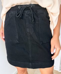 Katie Denim Skirt - Black Denim
