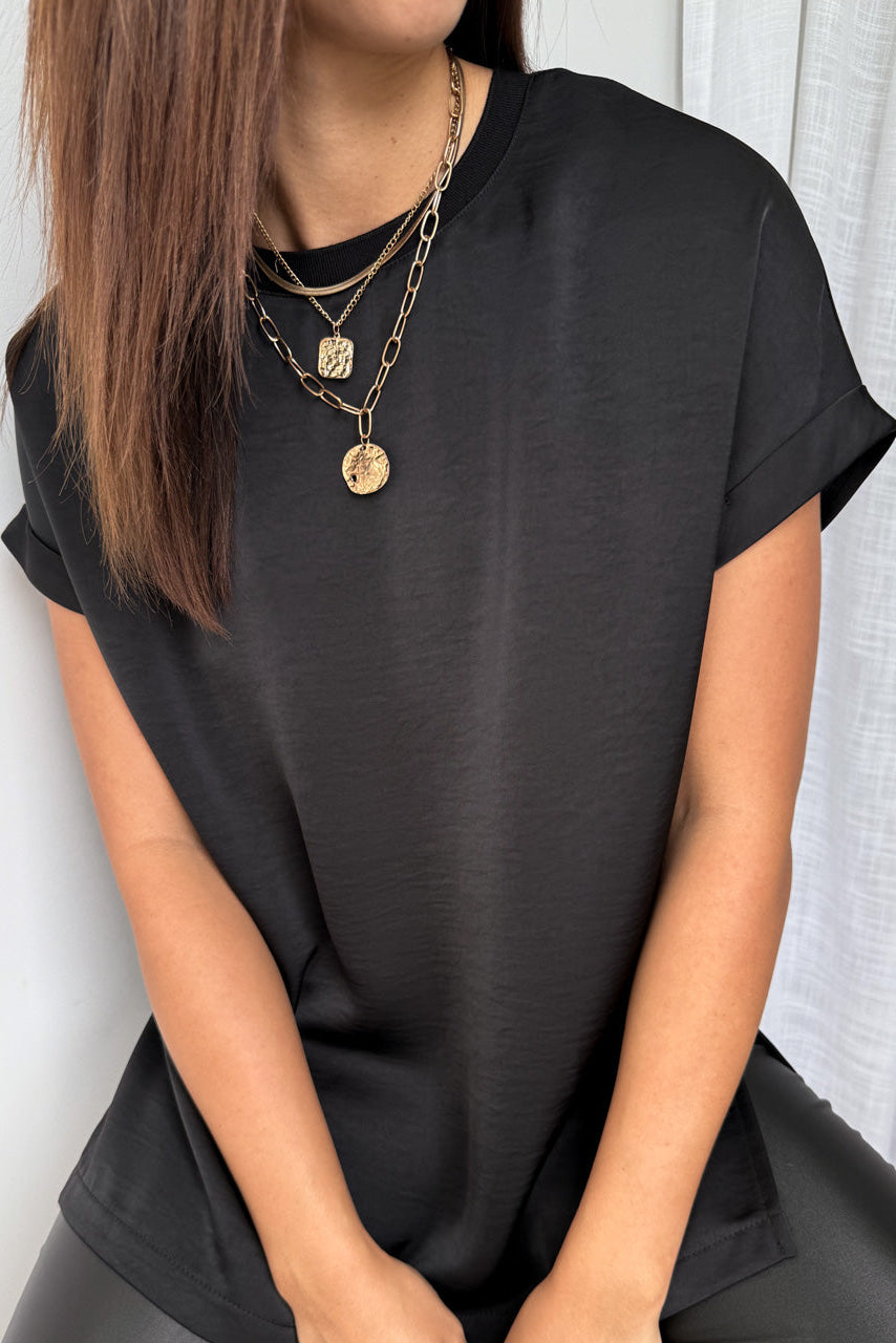 Khloe Satin Tee - Image 4