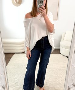 Leorene Wide Leg Petite Jeans - Dark Denim