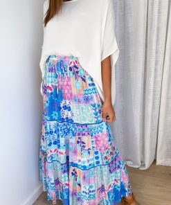 Lika Skirt - Blue Patchwork