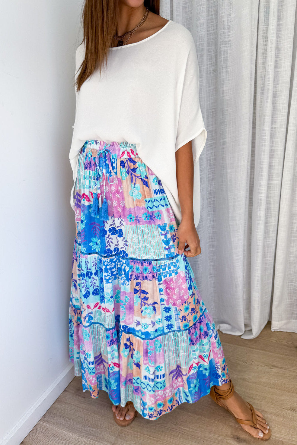 Lika Skirt - Blue Patchwork