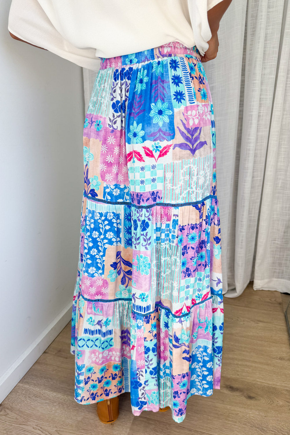 Lika Skirt - Blue Patchwork - Image 5