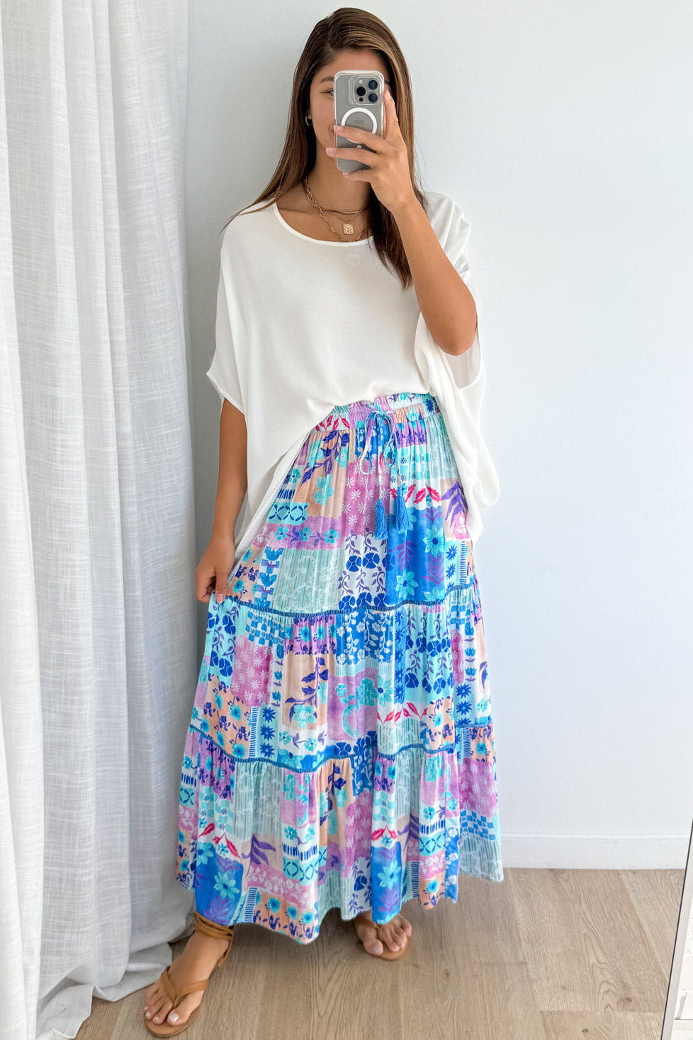 Lika Skirt - Blue Patchwork - Image 3