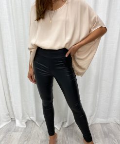 Liquid Legs Wet Look Pants - Black