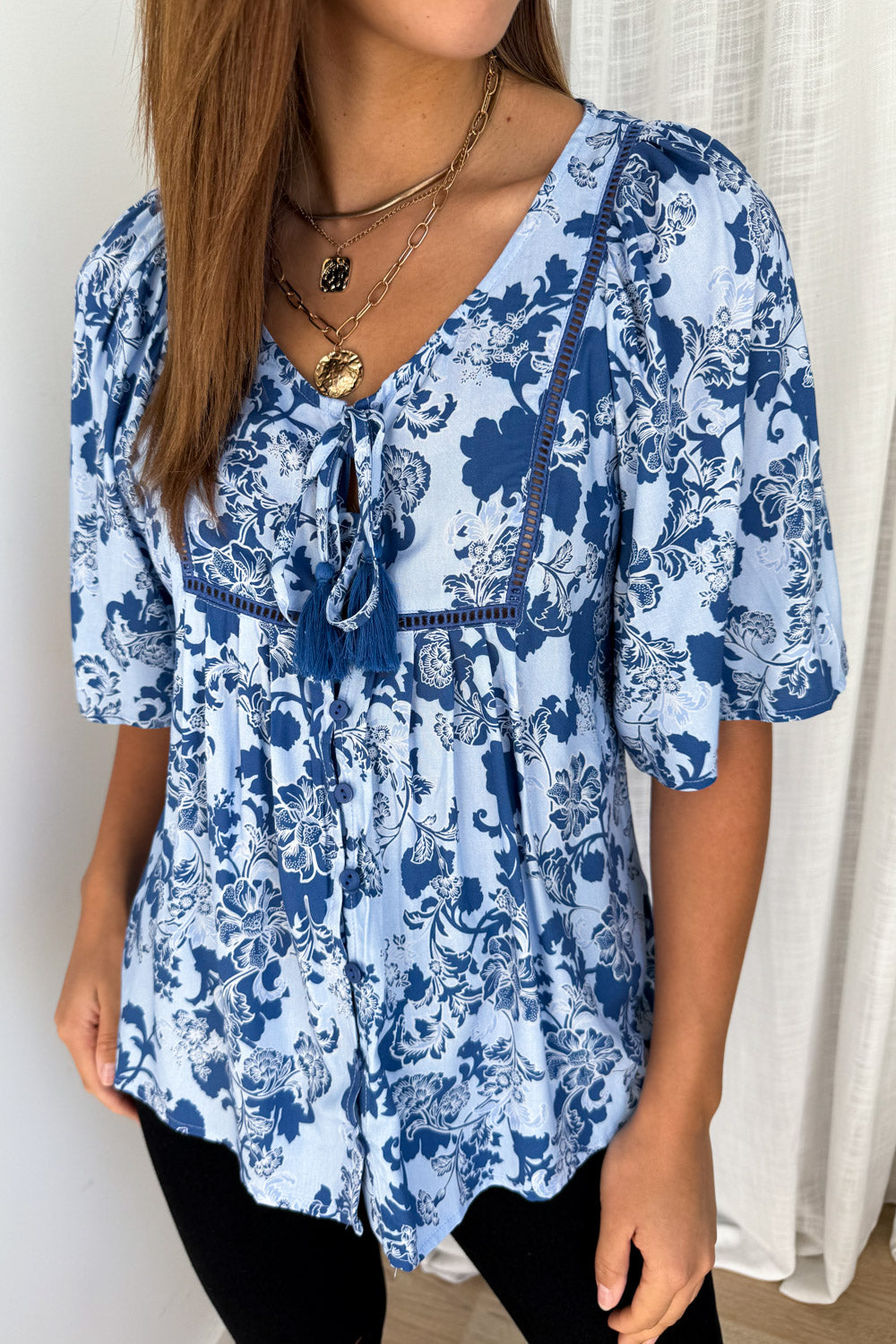 Lula Top - Blue Floral - Image 3