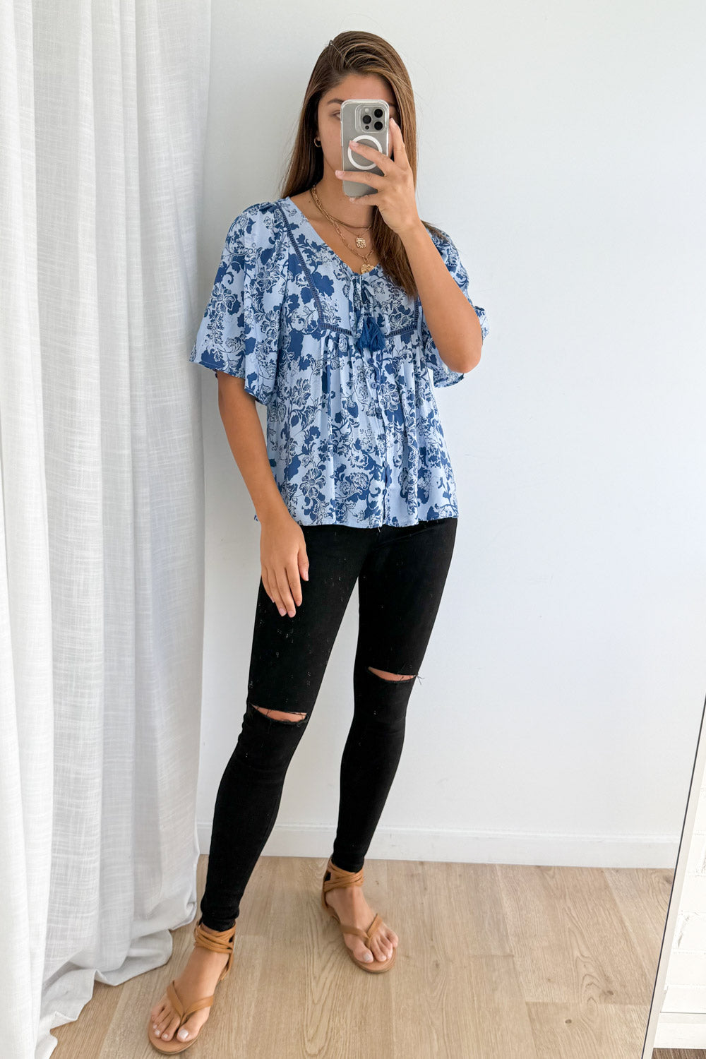 Lula Top - Blue Floral - Image 5