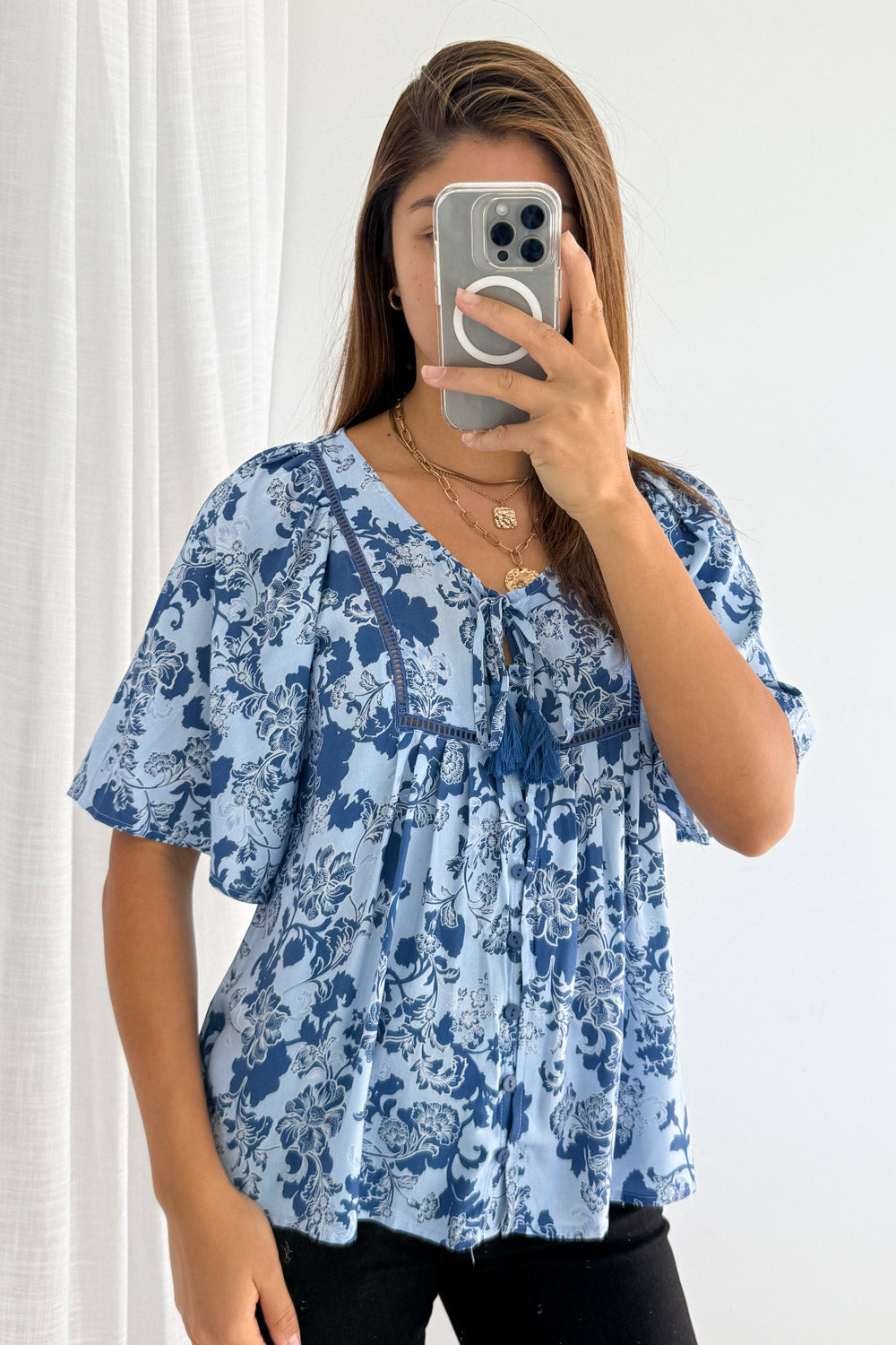 Lula Top - Blue Floral - Image 2