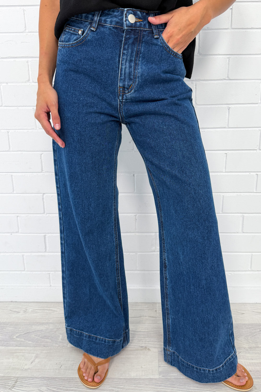 Maggie High Rise Wide Leg Denim Jeans - Image 3