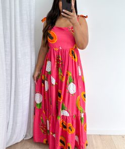 Malta Dress - Dragonfruit Print