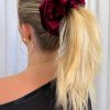 Maple Velour Oversized Scrunchie - Merlot