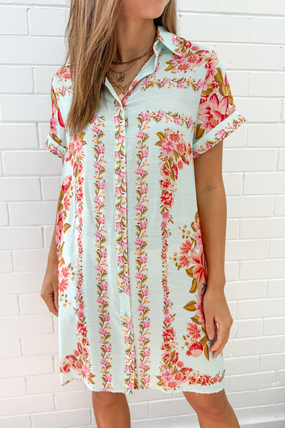 Marbella Tile Dress - Blue Blush Floral - Image 3