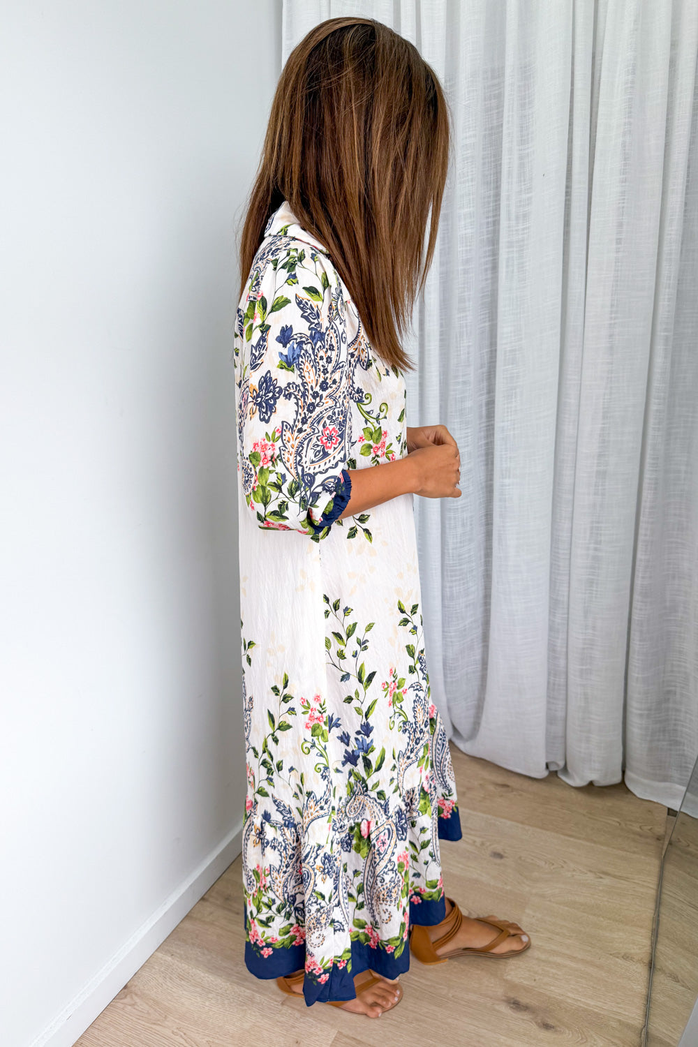 Mira Dress - Navy Paisley Floral - Image 5