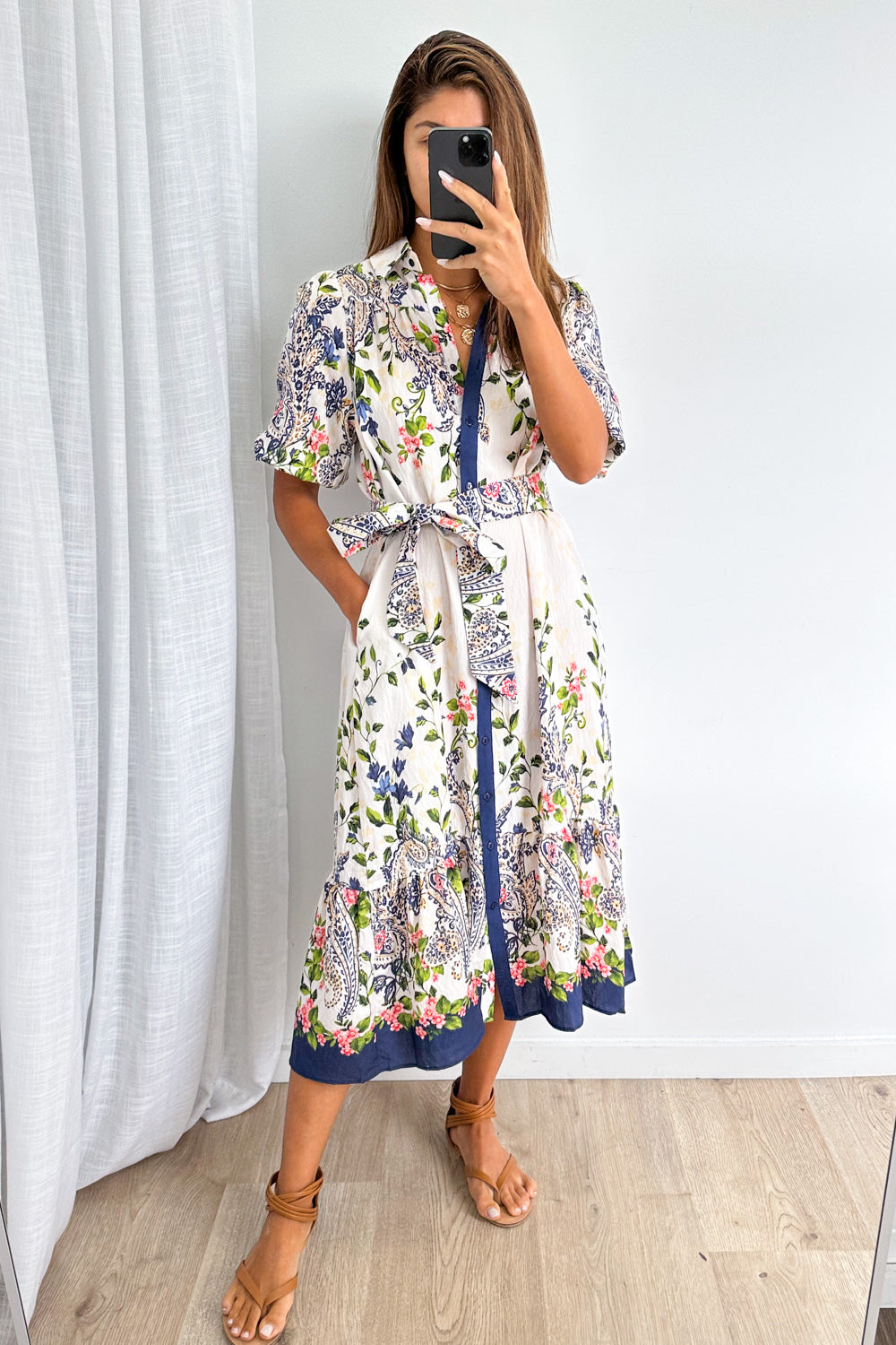 Mira Dress - Navy Paisley Floral - Image 3
