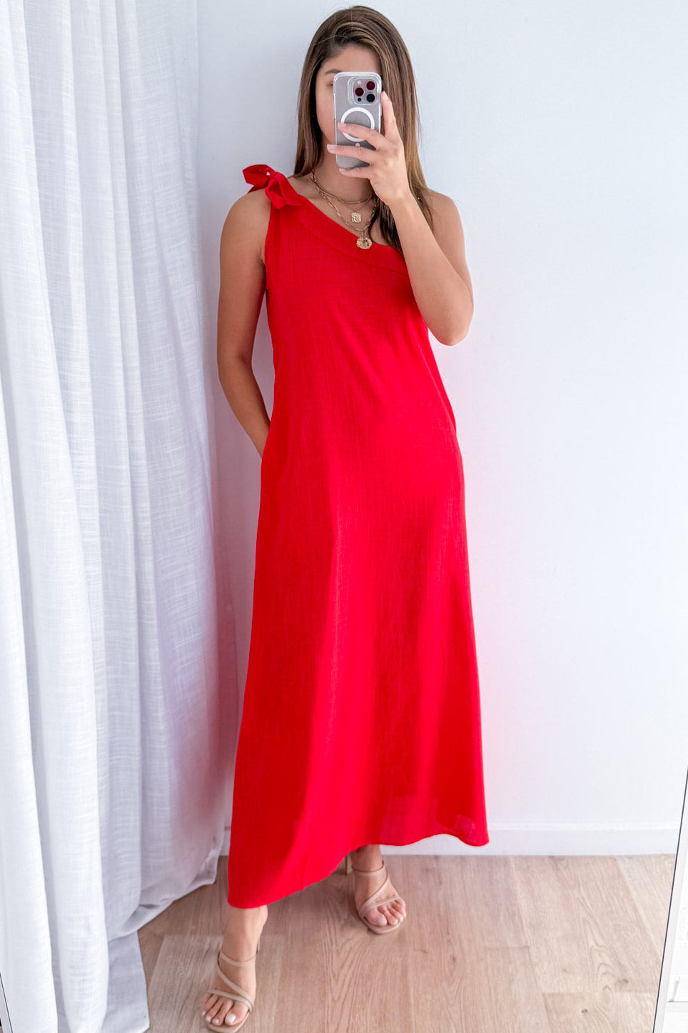 Noosa Breeze Dress - Red - Image 2