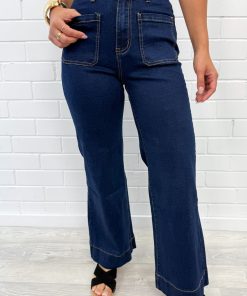 Whitley Petite High Rise Wide Leg Jeans - Indigo
