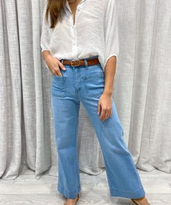 Whitley Petite High Rise Wide Leg Jeans - Light Denim
