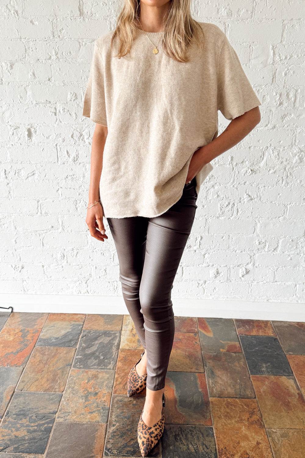 Pippa Wet Look Skinny Jeans - Chocolate