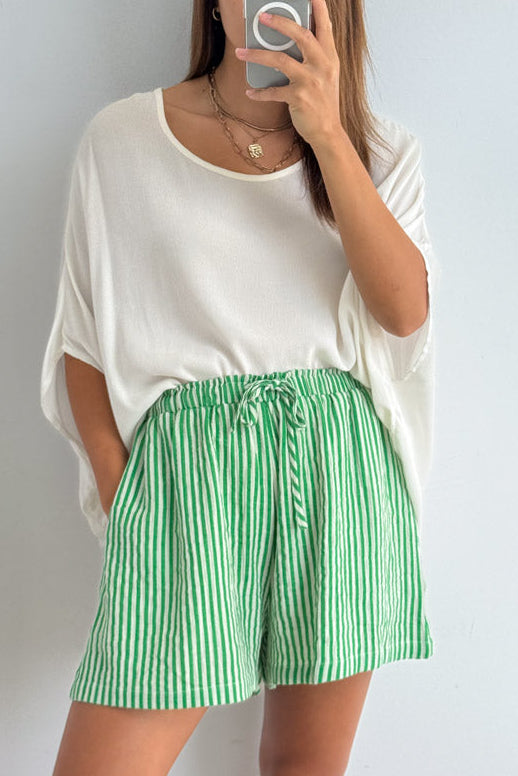 Rumi Shorts - Green Stripe