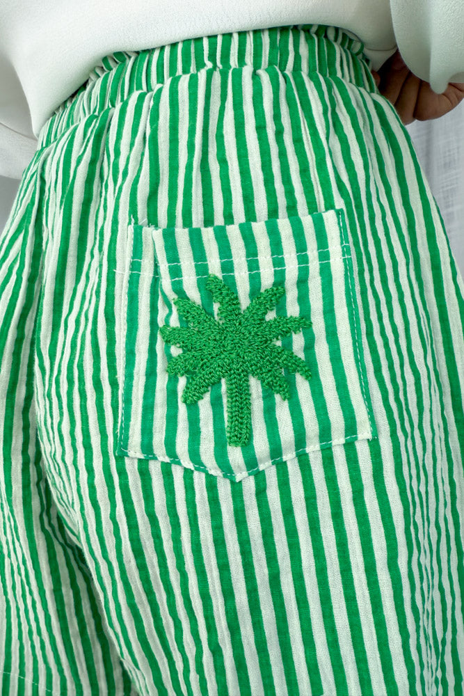 Rumi Shorts - Green Stripe - Image 3