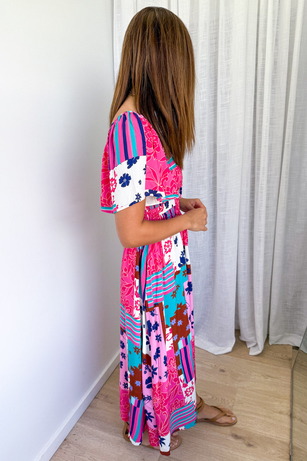 Sienna Wilde Dress - Pink Patchwork - Image 4