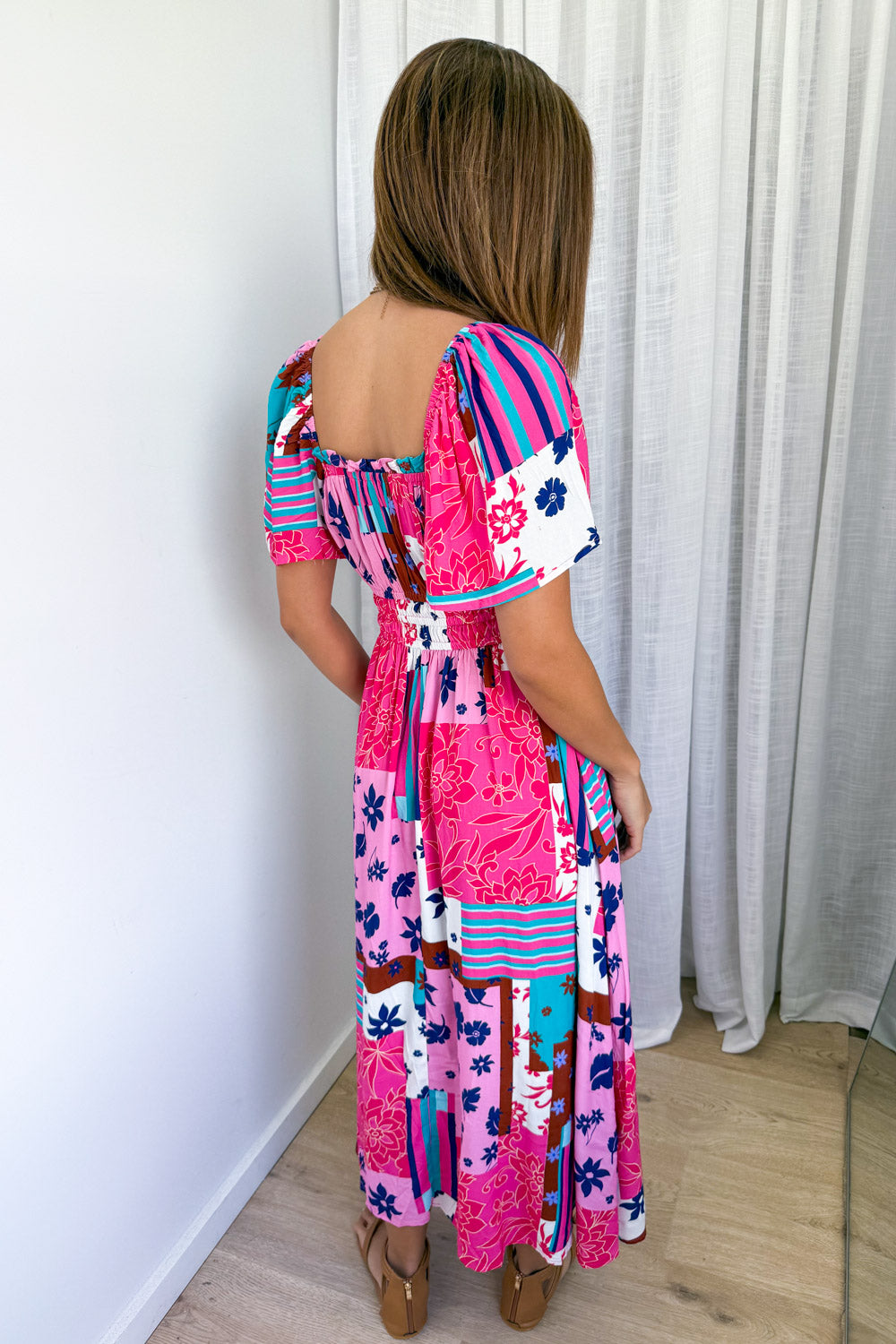 Sienna Wilde Dress - Pink Patchwork - Image 5