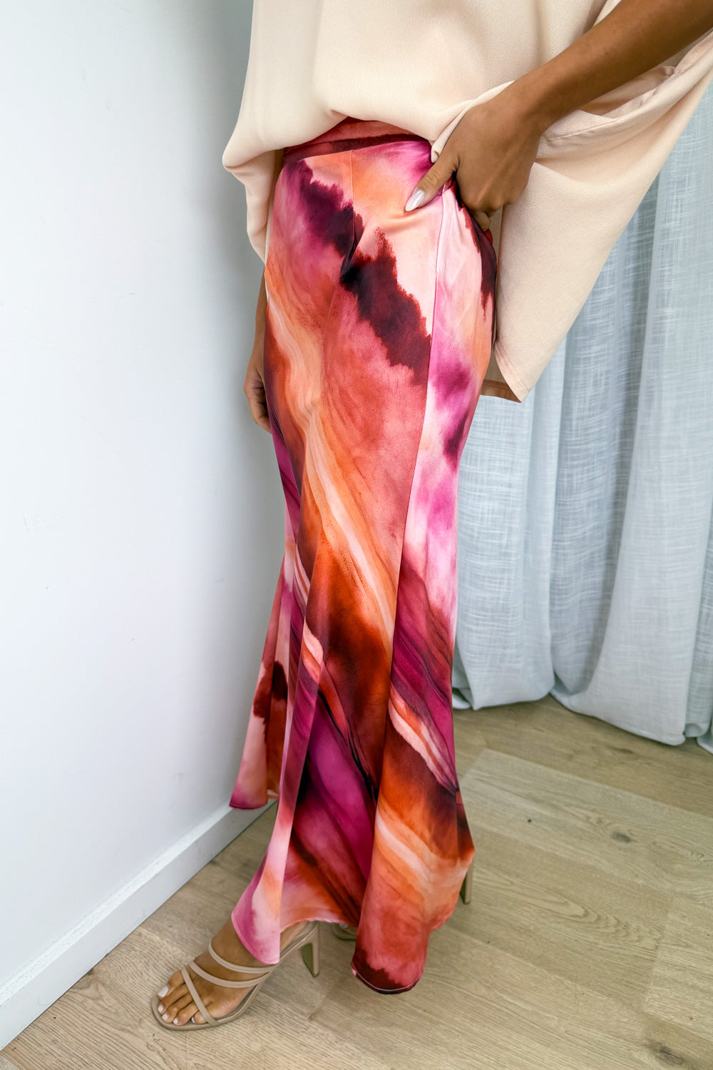 Sunset Skies Skirt - Pink Orange Sunset - Image 3