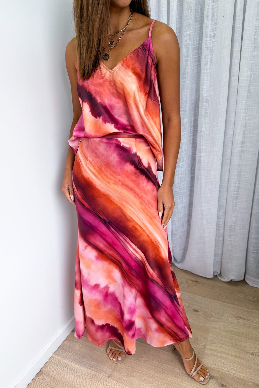 Sunset Skies Skirt - Pink Orange Sunset - Image 2